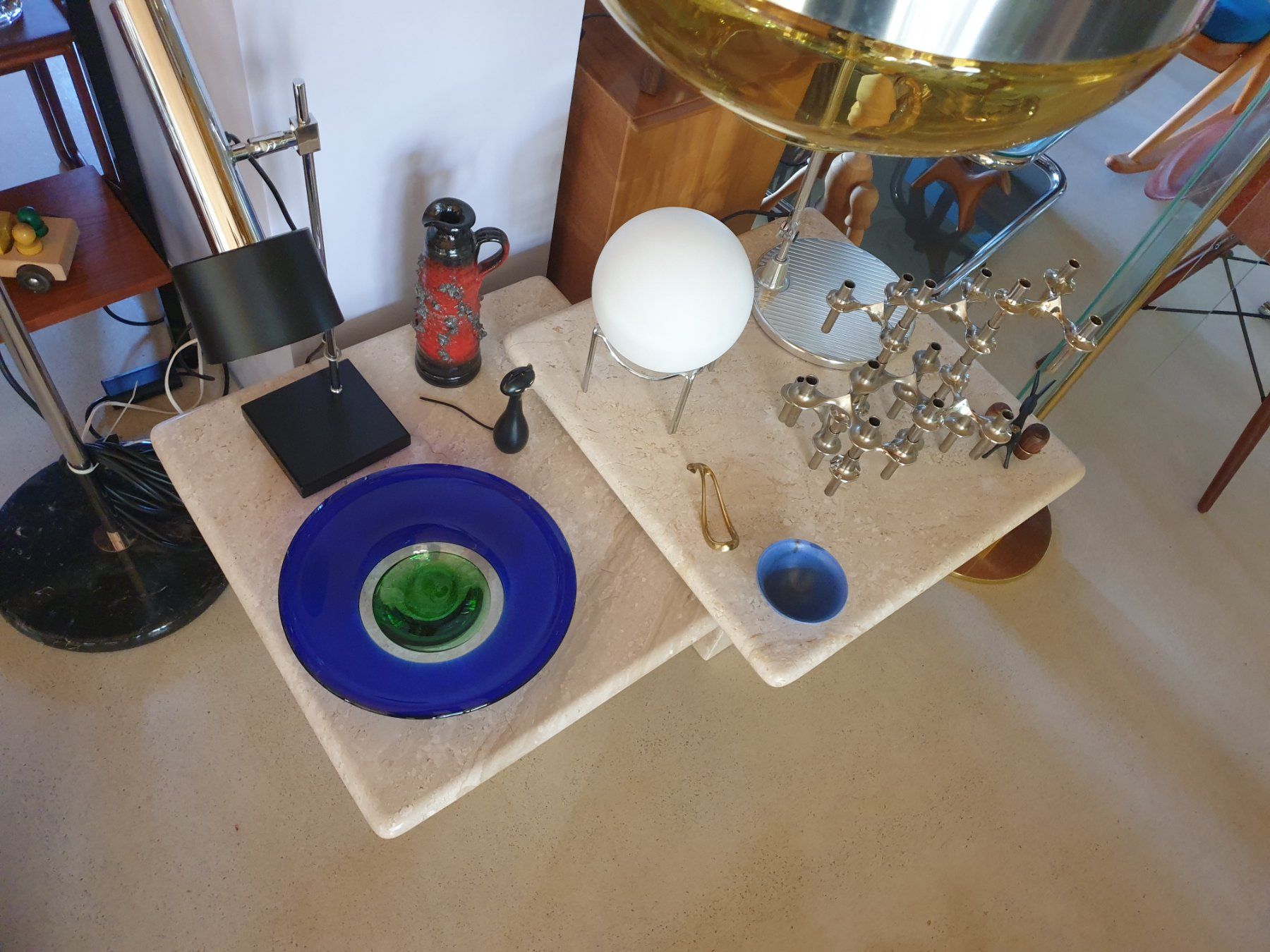 Set di tavolo e panche: Travertin  Coffeetables made in Italy – Usato da rebstein venduto da spacy73 5