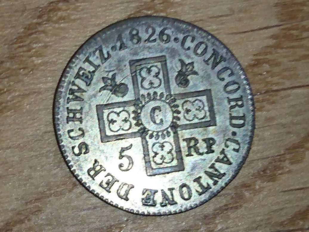 Alle Münzen: Basel: 1/2 Batzen, (5 Rappen) 1826 – Gebraucht aus Pfungen von Aguti77 1