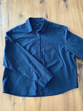 Massimo Dutti Hemdbluse, dunkelblau gestreift