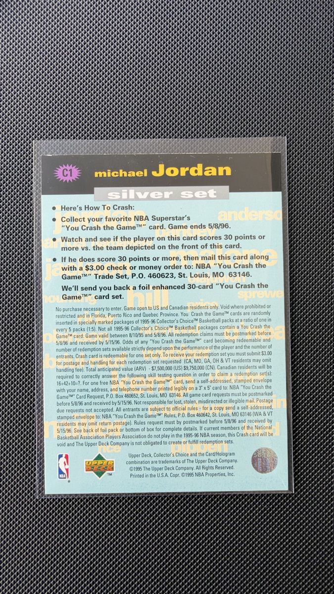Nba Carte collezionabili: Michael Jordan 1995 Upper Deck Crash The Game – Usato da Affoltern am Albis venduto da mr_choppa 1