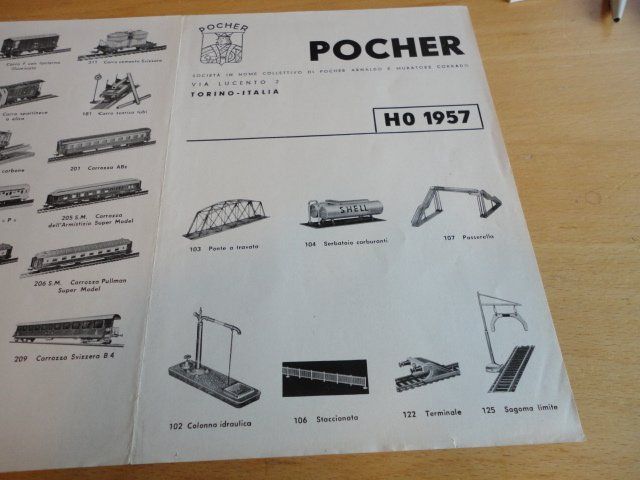 Pocher Modellini di ferrovie: Pocher Prospekt 1957 mit Preisliste – Usato da Wittenwil venduto da trixmartin 2