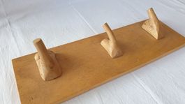 Garderobe, 3 Haken Holz, Breite 39cm / Höhe 12cm
