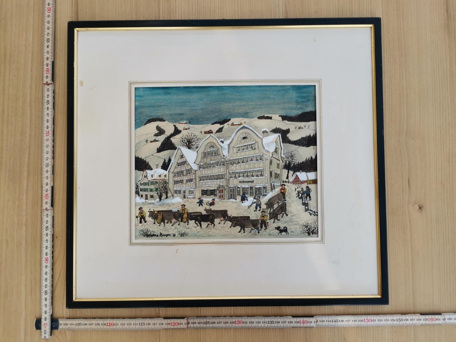Dipinti: Verena Broger Bild Langgasse Winter Original – Usato da Zürich venduto da ZH-Vintage
