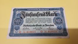 Sächsische Banknote 5000 Mark, Dresden 1923
