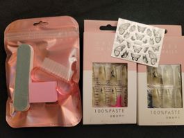 nail Set's, Butterfly Nails, Nagelsticker, Nagelbürste