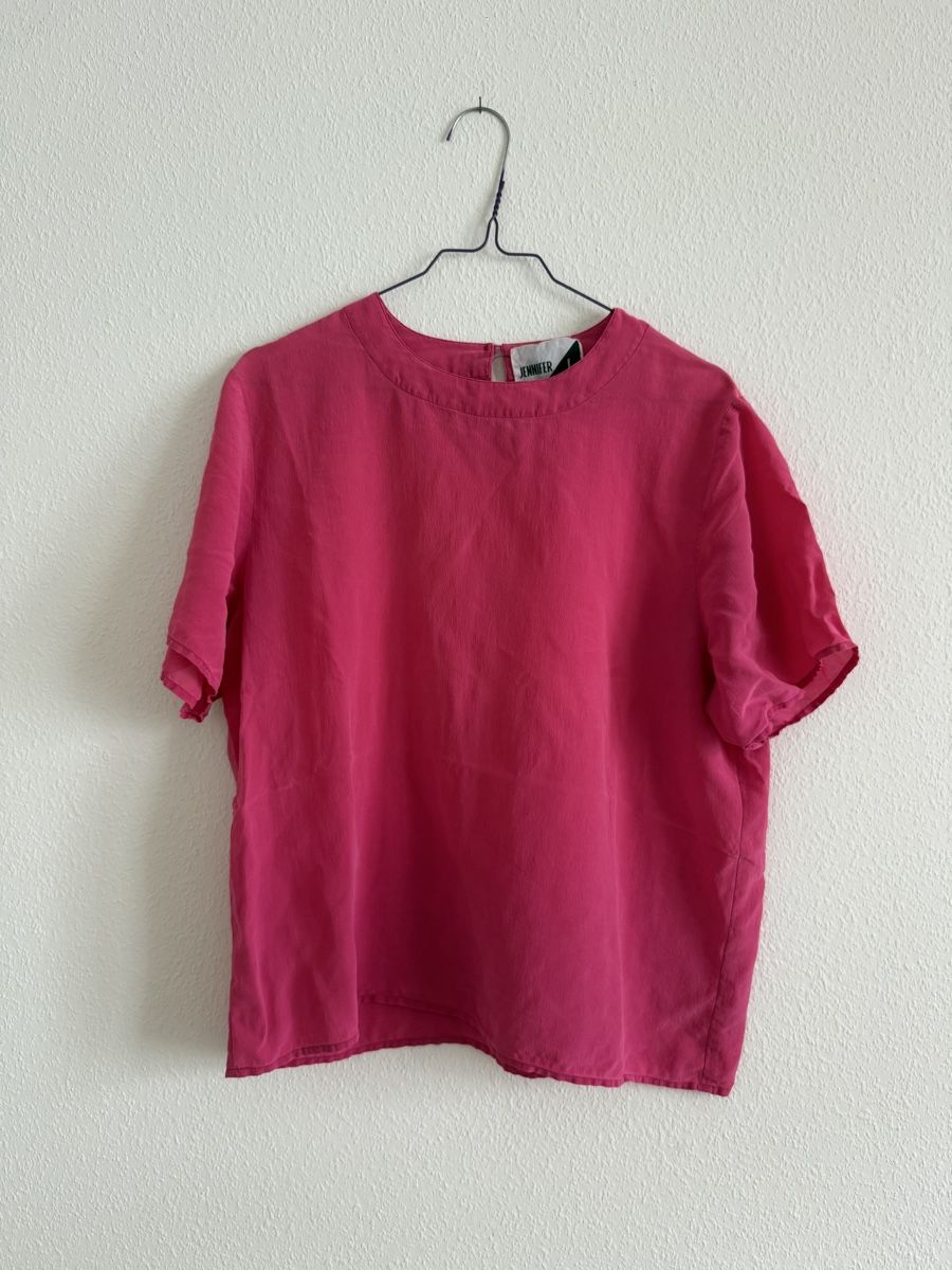 Camicette: Bluse 100 Prozent Seide Pink Grösse L – Usato da Basel venduto da vintagelove44