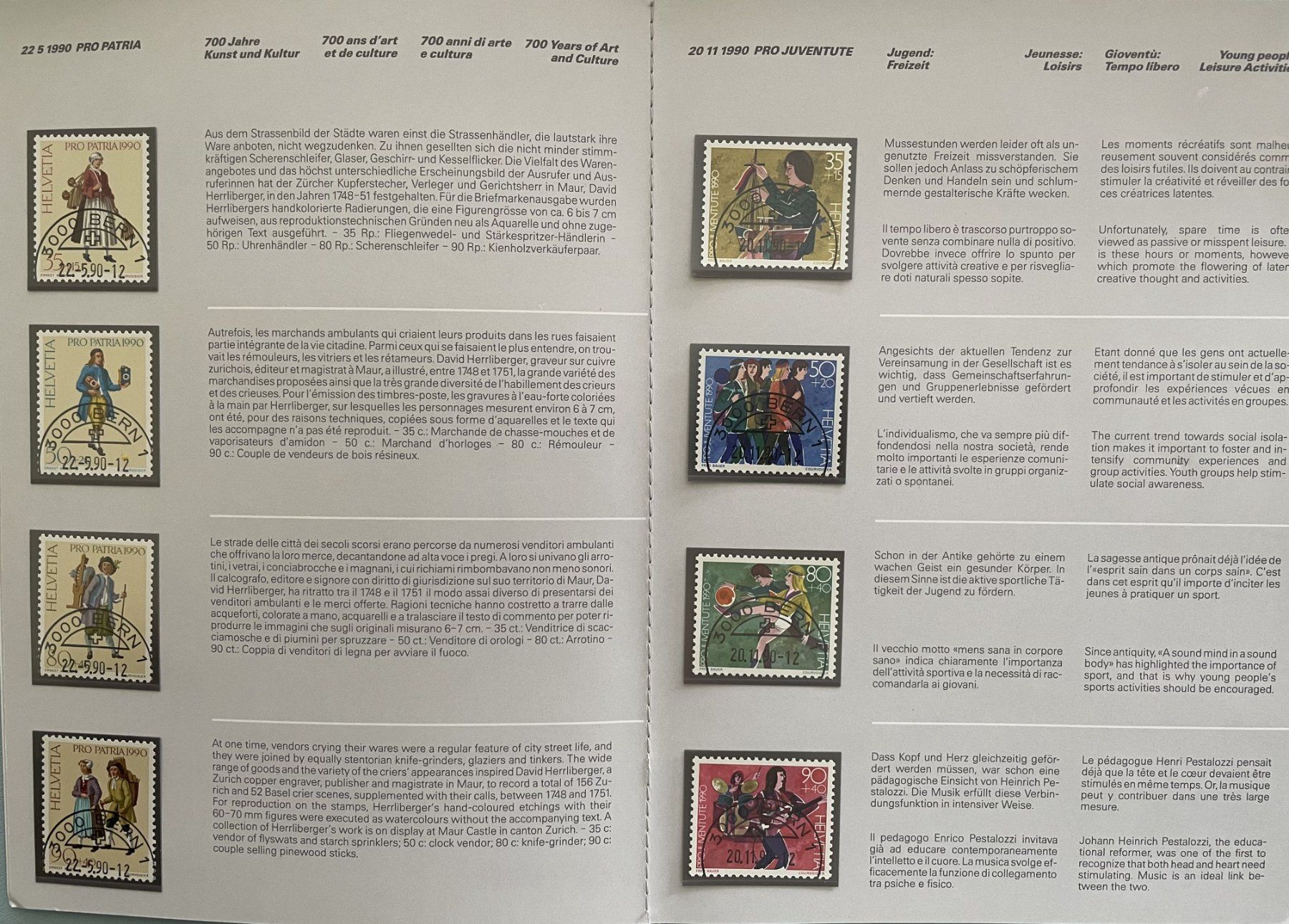 Tutti i francobolli: 1990 Jahrbuch Ersttagsstempel – Usato da Eggersriet venduto da stamp303 1