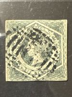 Timbre ancien Victoria Six Pence, oblitéré, état usagé
