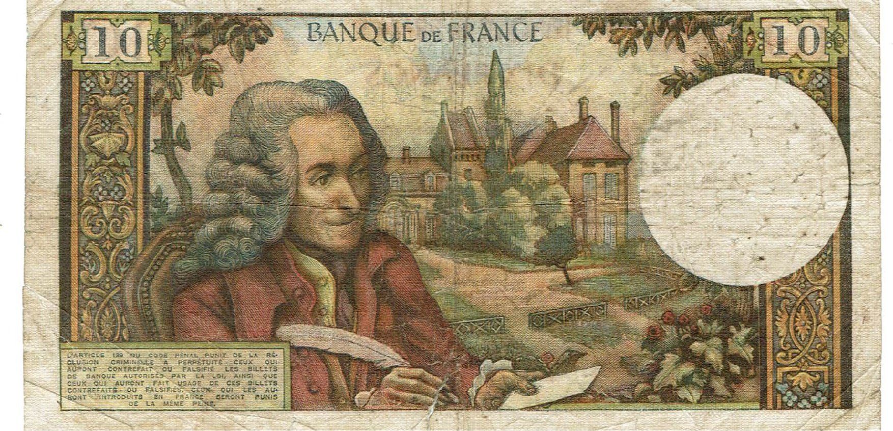 Banknoten: Frankreich 10 Francs Voltaire P-147d SS+ – Gebraucht aus Steffisburg von ber_8htf 1