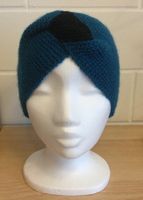 Twist-Stirnband; Farbe petrol mit schwarz