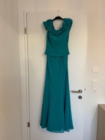 Elegantes Abendkleid Türkis – bodenlang
