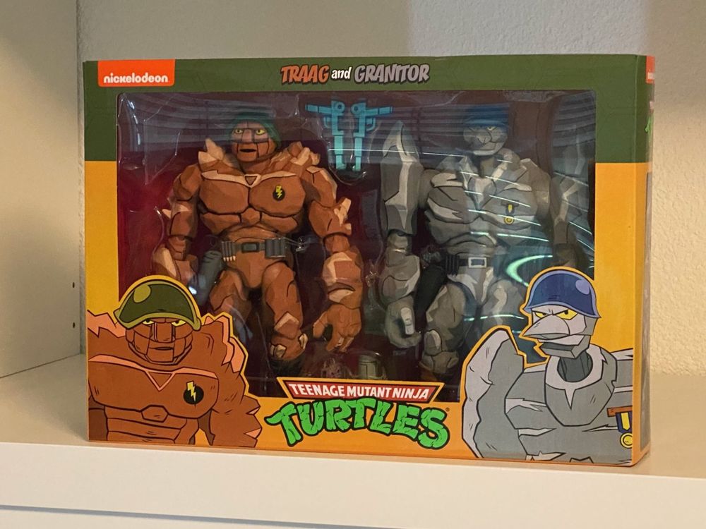 NECA - TMNT Tortues Ninja - Animated Series - Figurines Traag & Granitor - Neuves