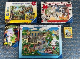 4 puzzles 4-6 ans et un jeu de societe