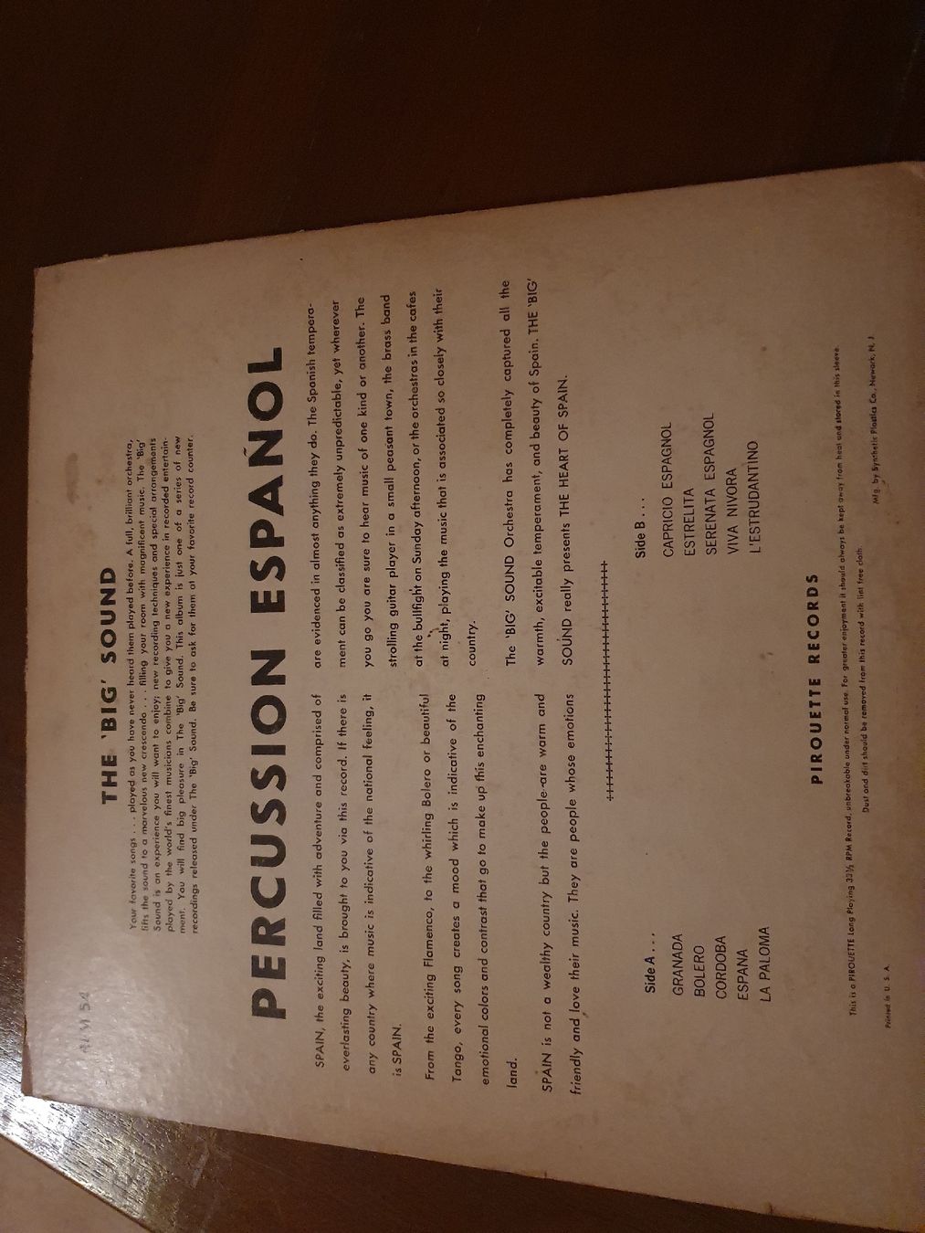 Dischi in vinile: Spanische Gitarrenmusik: "Percussion Espanol" LP – Usato da Grandval venduto da JeroenK 1
