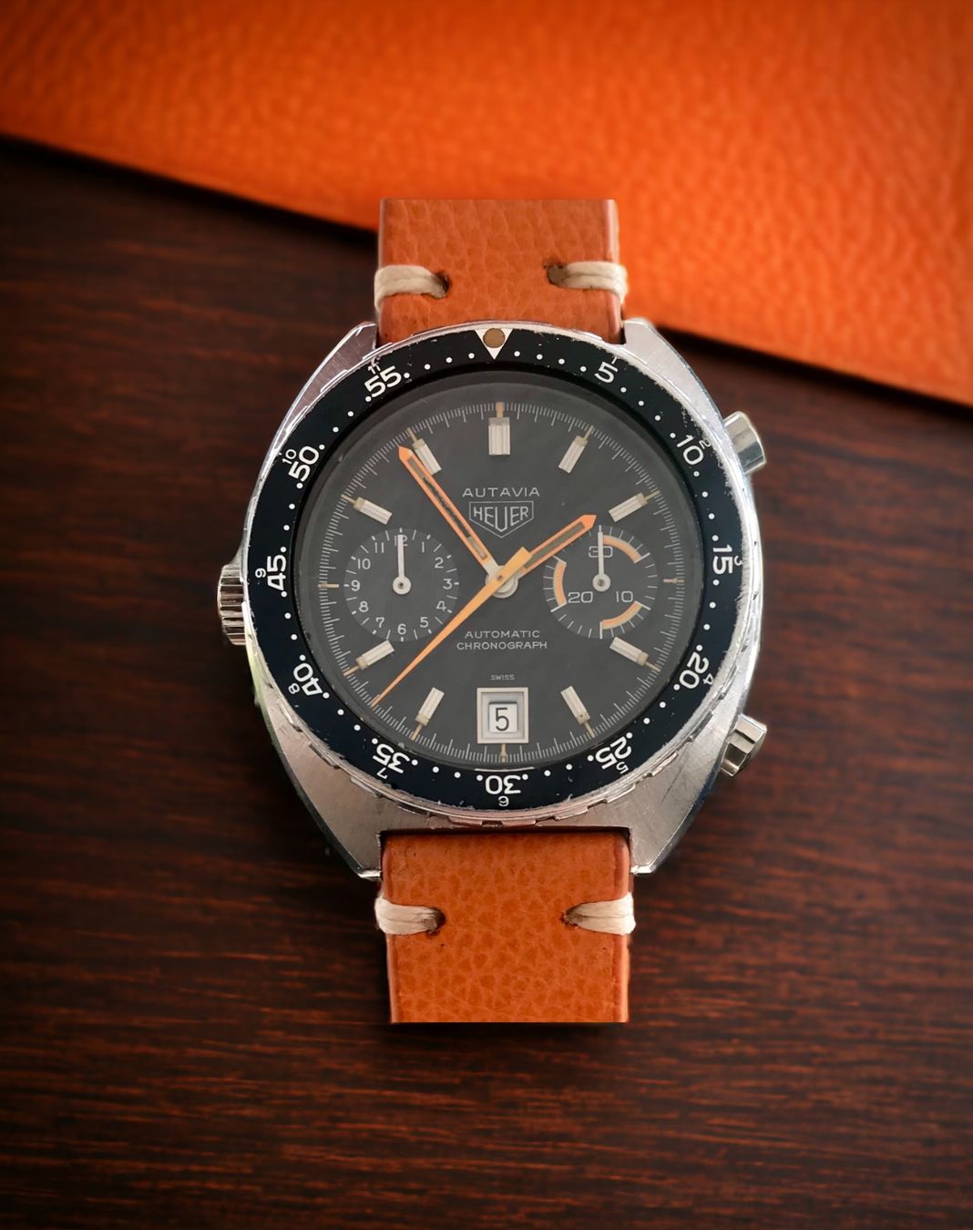 Tag Heuer Orologi: Heuer Autavia Orange Boy Chronograph – Usato da Morges venduto da 24time 3