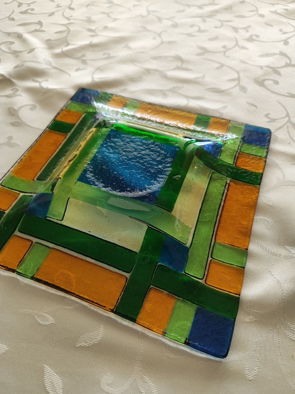 Bicchieri: Glasschale grün-gelb-blau – Usato da Madiswil venduto da marmotte63 2