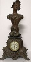 Kaminuhr im Belle-Époque-Stil mit Bronzebüste, Frankreich