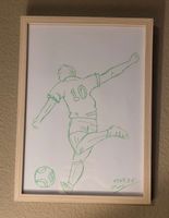 Quadro calciatore numero 10 disegnato a mano