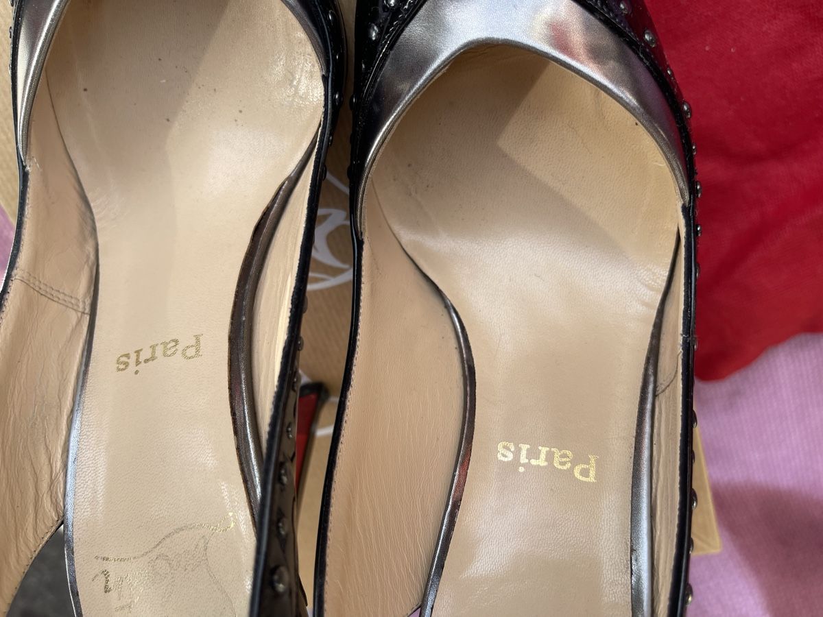 Christian Louboutin Scarpe da donna: Louboutin Sling Pumps Gr.39,5 Silber/Schwarz – Usato da Rüschlikon venduto da leo_mwz2 5