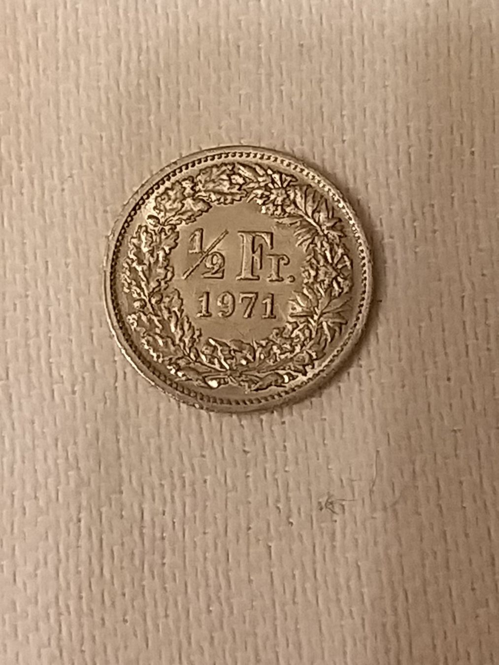 Alle Münzen: Pièce ½ Franc Suisse 1971 – Gebraucht aus La Chaux-de-Fonds von Marteaux