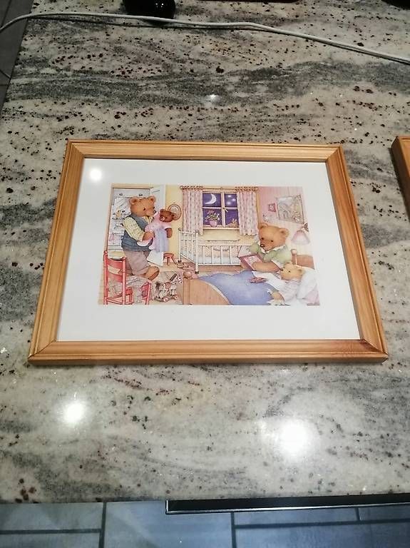 Dipinti: 2 jolis tableaux ourson 21x26  – Usato da Grugnay (Chamoson) venduto da Ultramab 1