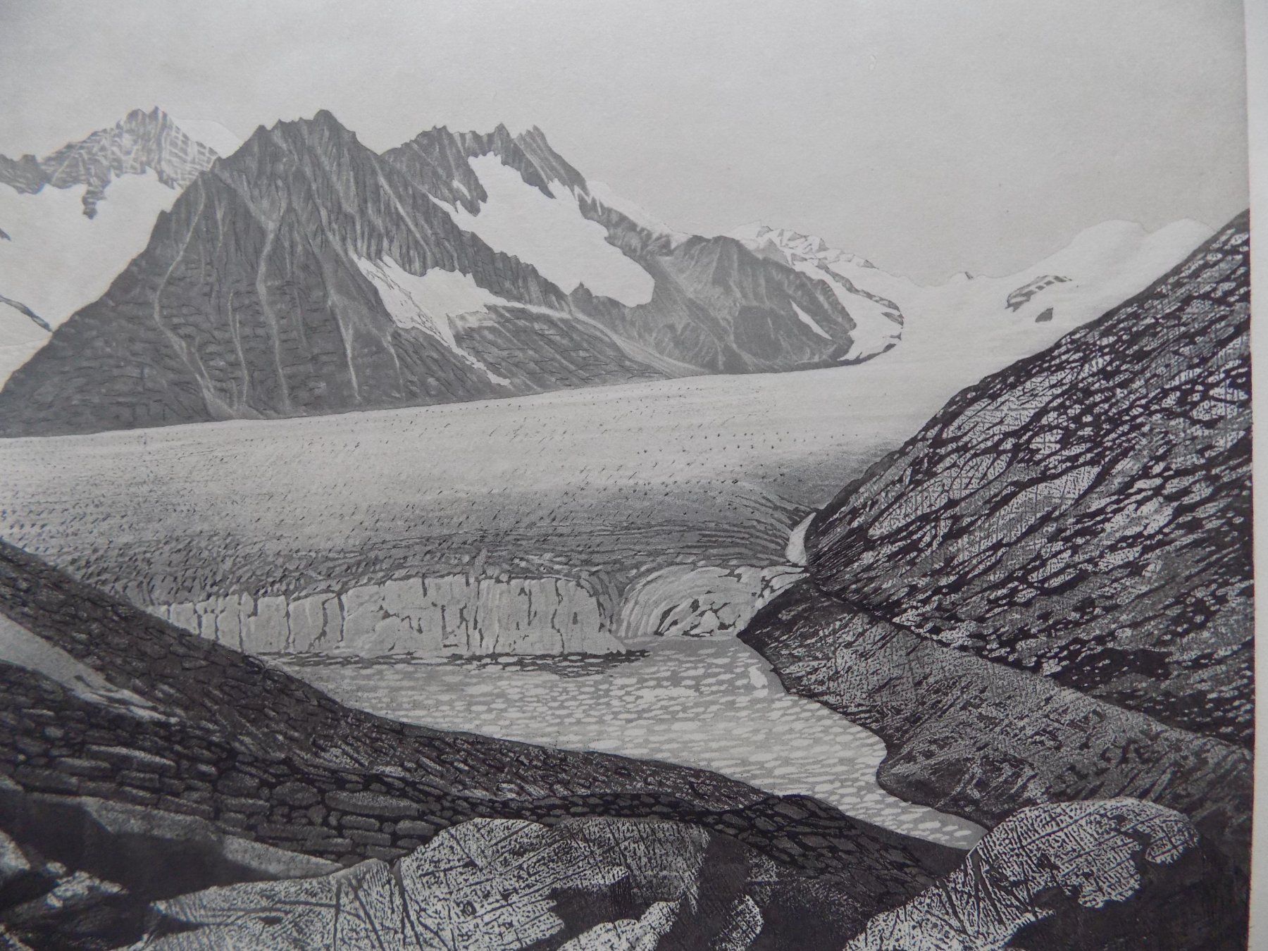 Stiche: Aletschgletscher Stahlstich Rohbock – Gebraucht aus Risch von Antikfee 6