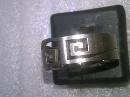 RING EDELSTHAL SILBER FARBE MATTE