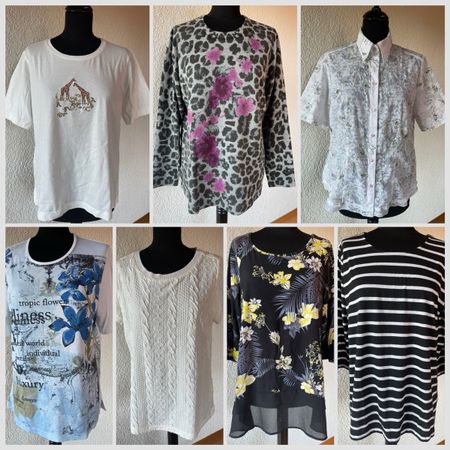 Gr L Paket T-Shirt Mix Damen Lot Set herbst Basic Office