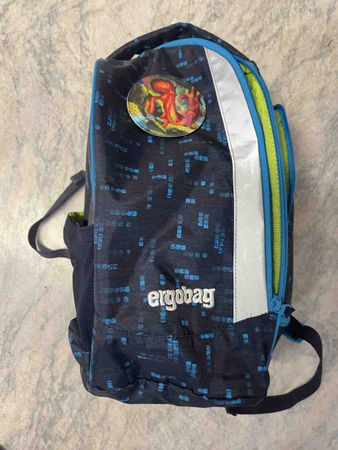 Schulrucksack Ergobag blau mit Motiv