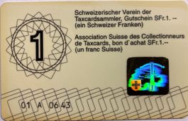 Vereinskarte Schweiz. Taxcardsammer