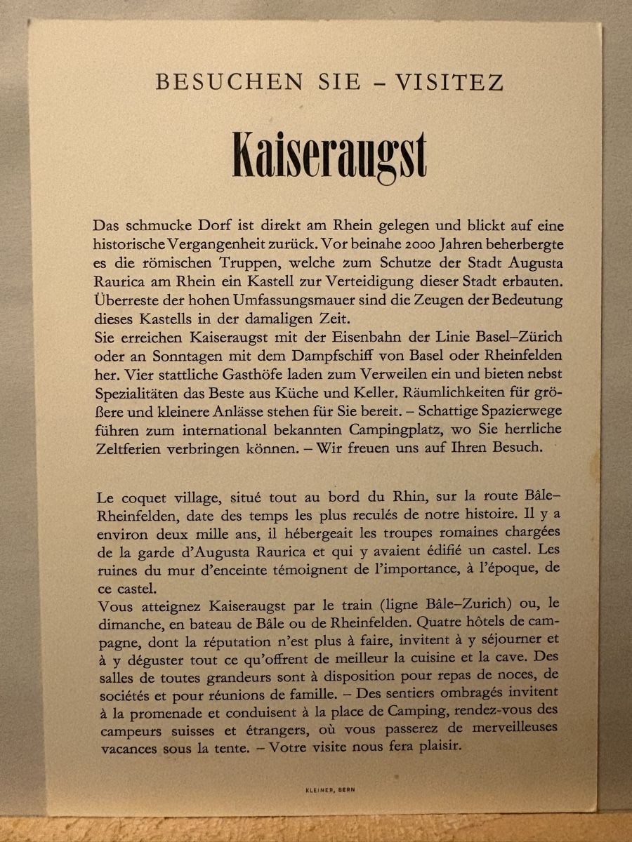 Ansichtskarten: AK von Kaiseraugst – Gebraucht aus Rümlang von Brieftaube1 1