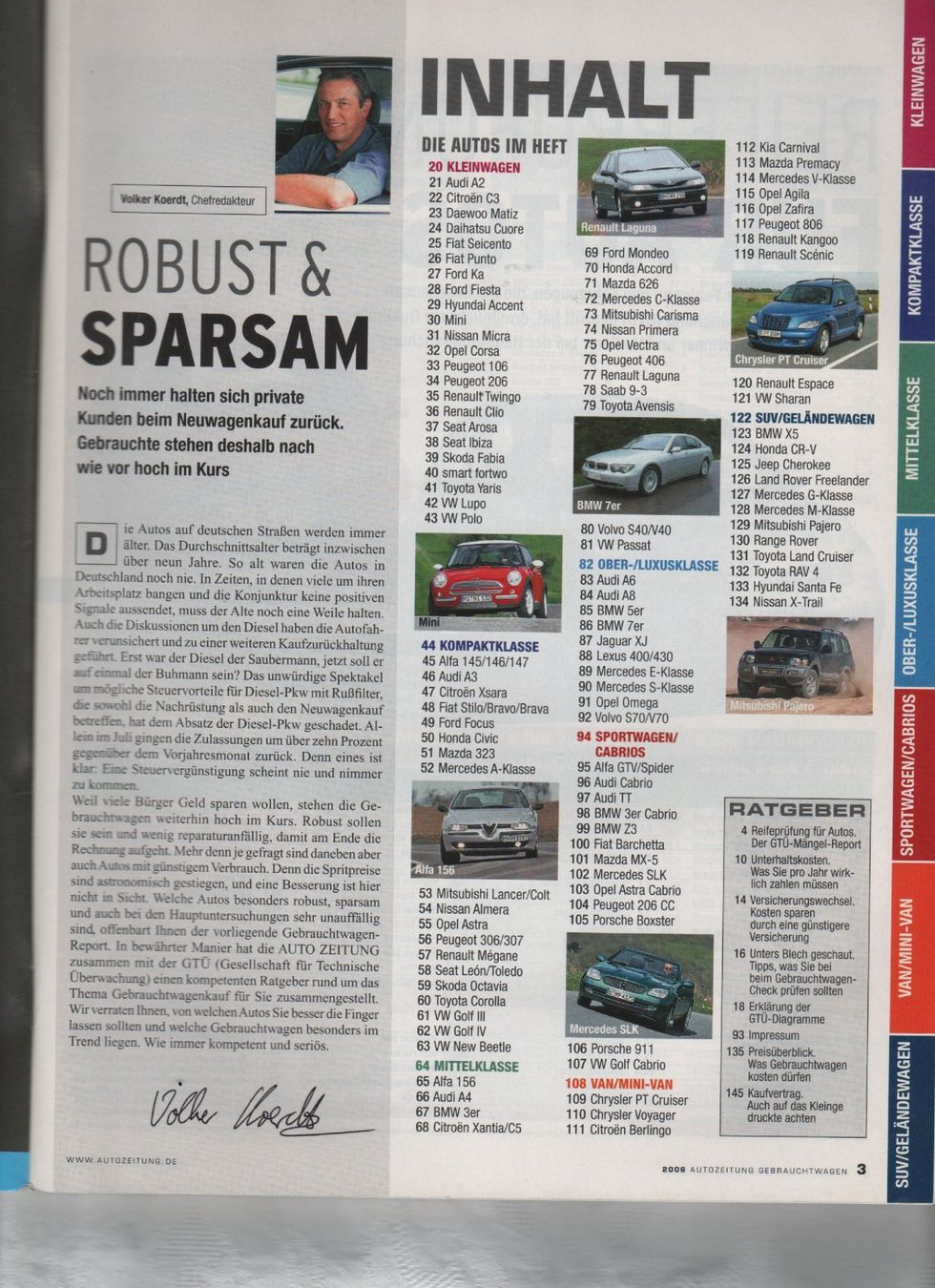 Riviste & Magazine: Auto Zeitung Sonderheft 2006 – Usato da Corminboeuf venduto da corbay 1