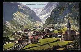 Goeschenen, Gesamtansicht mit Gotthardba