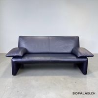 Jori Vintage-2-Sitzer-Sofa aus blauem Echtleder