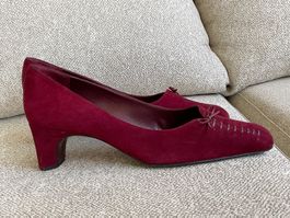 Bruno Magli Classic Leder Schuhe Gr 39 Bordeaux- Kirschrot