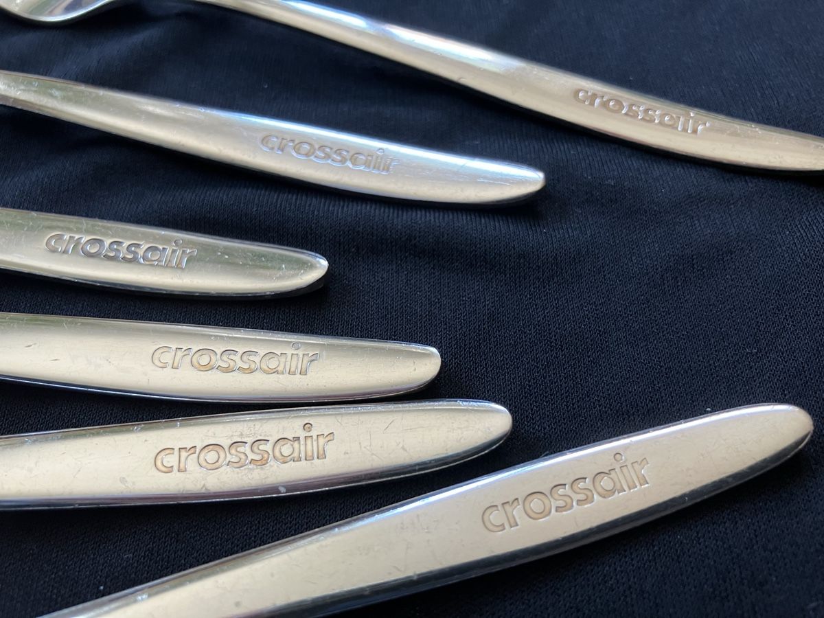 Set di posate: 6 x Crossair Desert forks Silver plated – Usato da Zürich venduto da Classic_Collection_Zurich 2