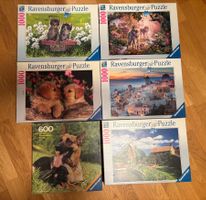 6 RAVENSBURGER Puzzles, 4 mit Tiermotiven