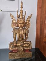sehr schöne Holzfigur Buddha, goldfarbig 69 cm Hoch