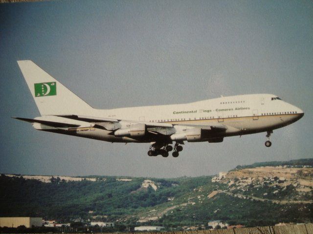 Ansichtskarten: Continental Wings - Comores Airlines Boeing 747SP – Neu und originalverpackt aus Thun von Abigboss