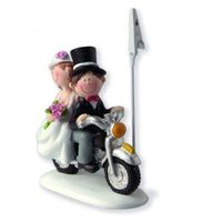 Hochzeit Tortendekoration Brautpaar auf Motorrad NEU