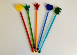 5 Cocktail Stäbli / Rührstäbchen aus Glas