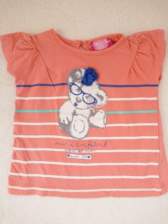 Shirt Silver Sun Gr. 80 Orange Bär 100% Baumwolle