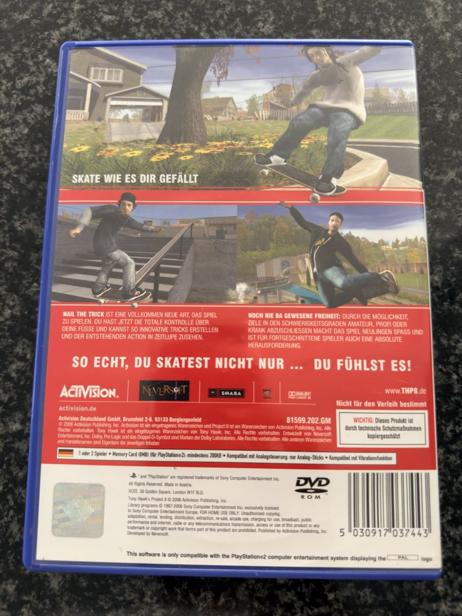 Spiele: PS2 - Tony Hawk‘s Project 8 – Gebraucht aus Dübendorf von R.O.G 1