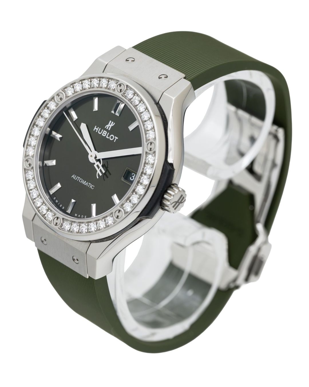Hublot Uhren: Classic Fusion Titanium Green Diamonds Automatic 38mm – Neu und originalverpackt aus Genève von aspaklariacollection 2