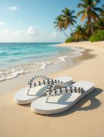 Sommerliche Flip-Flops, weiss, Grösse 40 neuwertig!