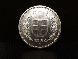 5 Franken Silber 1954 Fünfliber Münze