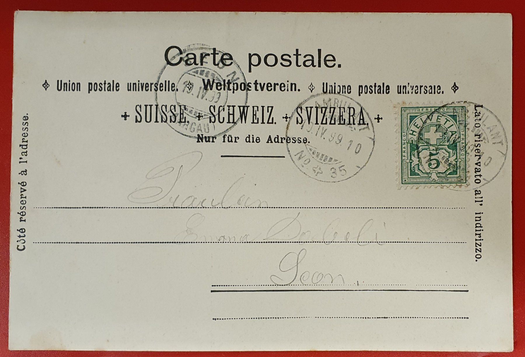 Ansichtskarten: Aargau's Schlössern 1899 – Gebraucht aus Kreuzlingen von Rschweiz1 1