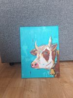 Original Acrylgemälde – Traditionelle Kuh Dipinto originale