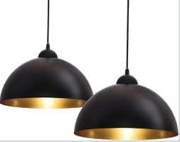 Pendelleuchte 2er Set Schwarz/Gold 30x160cm E27  max. 60 Wat