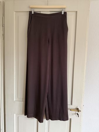 Massimo Dutti Trousers Brown Wide Leg Size 38 EU